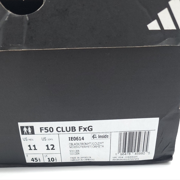 Adidas F50 Club FxG Black/Carbon Fiberskin Multi-Ground Soccer Men's US Size 11 - Picture 3 of 8